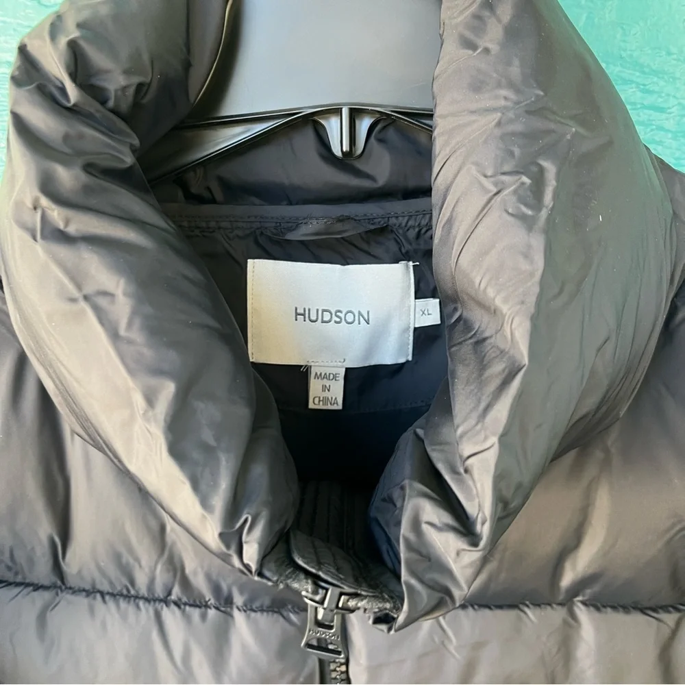 HUDSON BLACK HIGH NECK PUFFER JACKET SIZE XL NWT